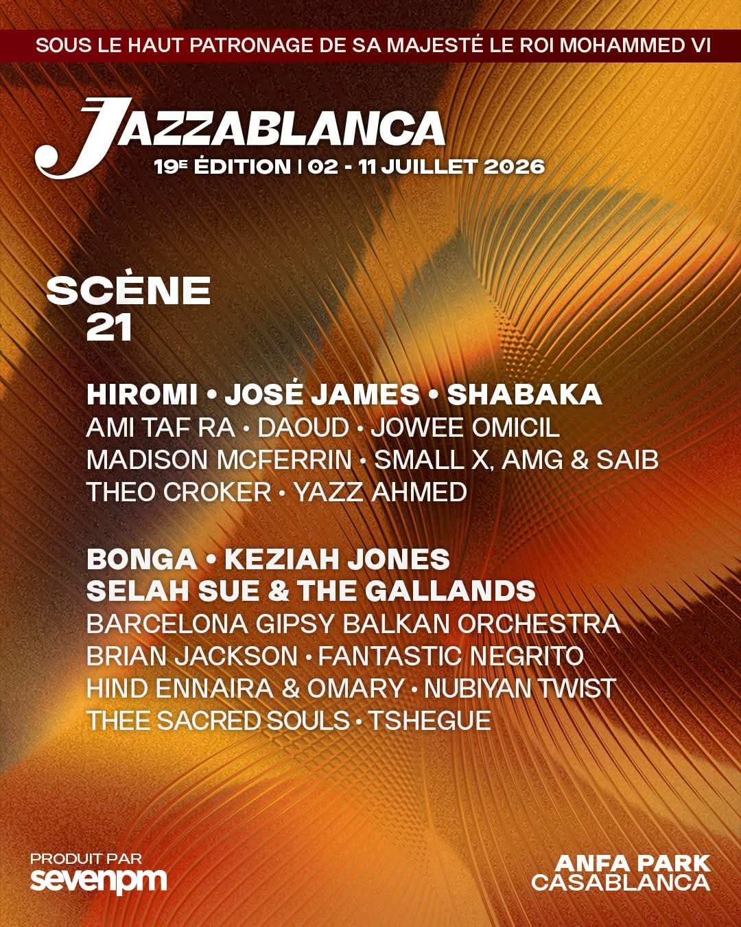 برنامج غني بالنجوم يزين “منصة 21” في الدورة الـ19 من مهرجان جازابلانكا