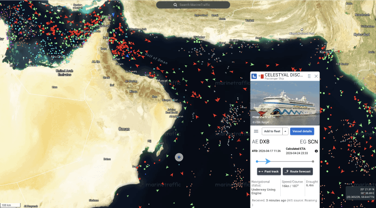 تقلبات حادة في مضيق هرمز.. ارتباك الملاحة وعودة مفاجئة للسفن السياحية رغم التوترات